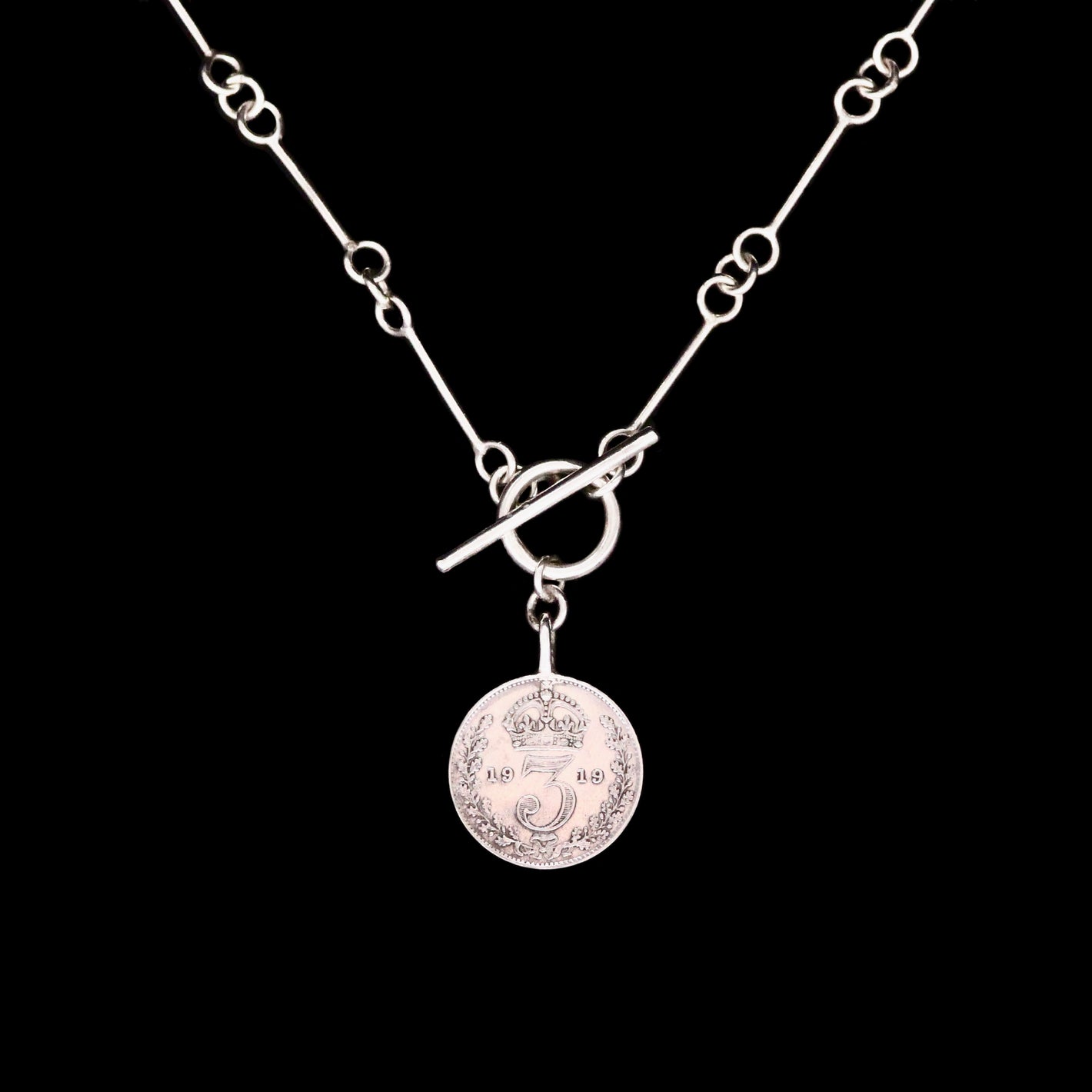 3 Pence Coin Sterling Silver Necklace