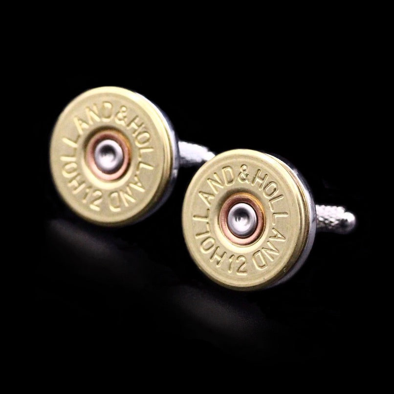 12 Bore Holland & Holland Shotgun Cartridge Cufflinks