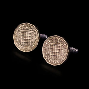 Threepence or Threepenny Bit Coin Cufflinks