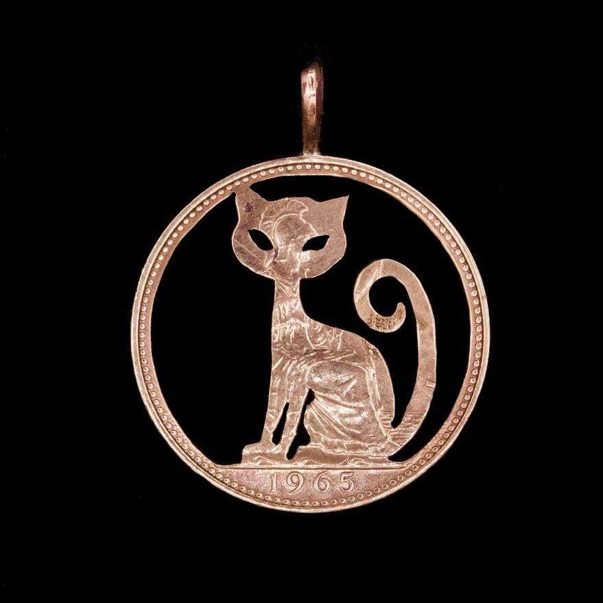 Big-Headed Pussy Cat - Coin Pendant