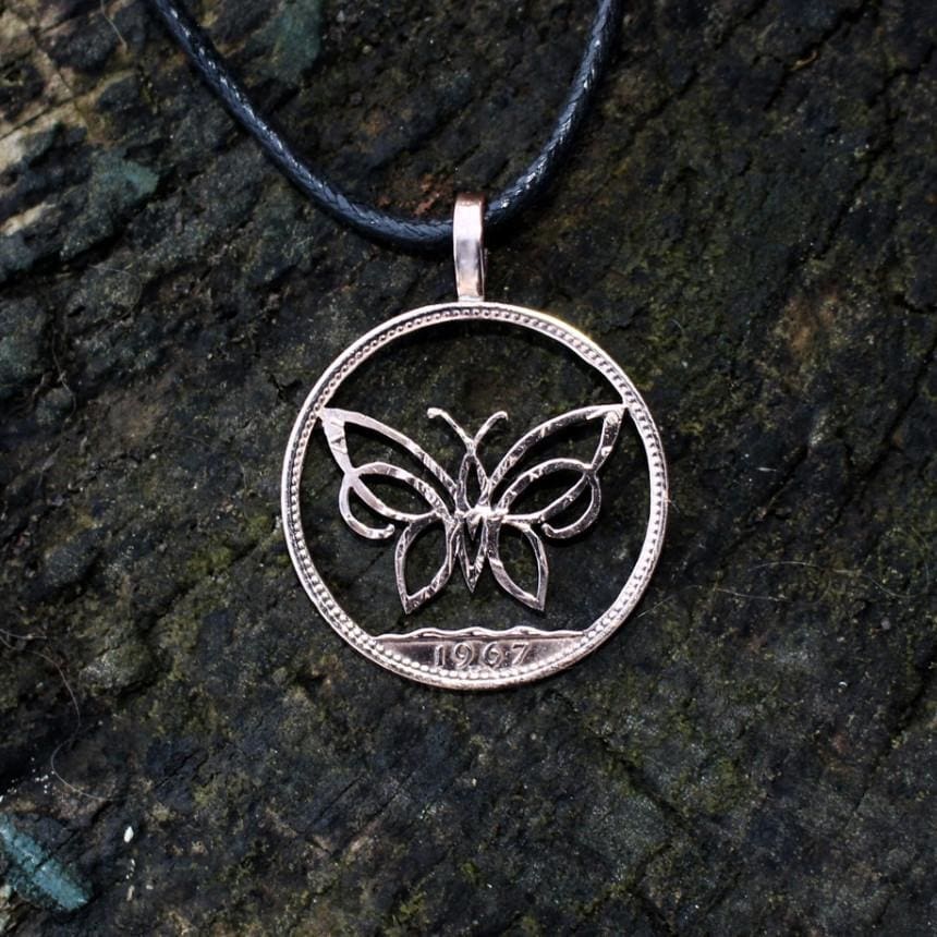 Celtic Butterfly - Coin Pendant