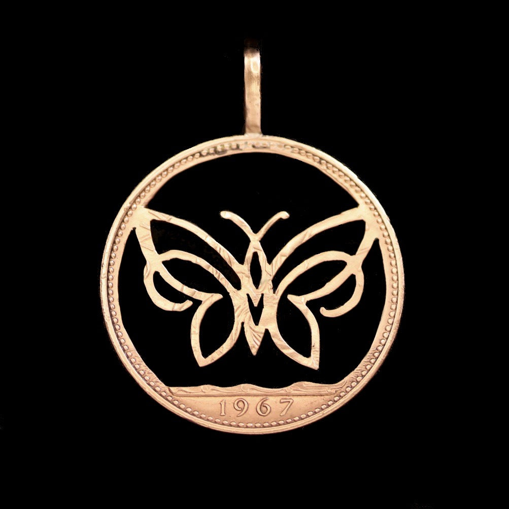 Celtic Butterfly Cut Coin Pendant