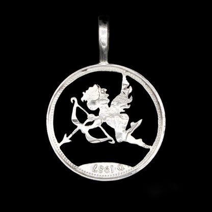 Cupid Cut Coin Pendant