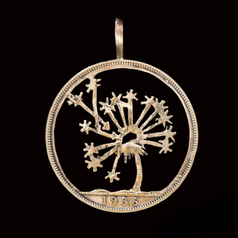 Dandelion Cut Coin Pendant