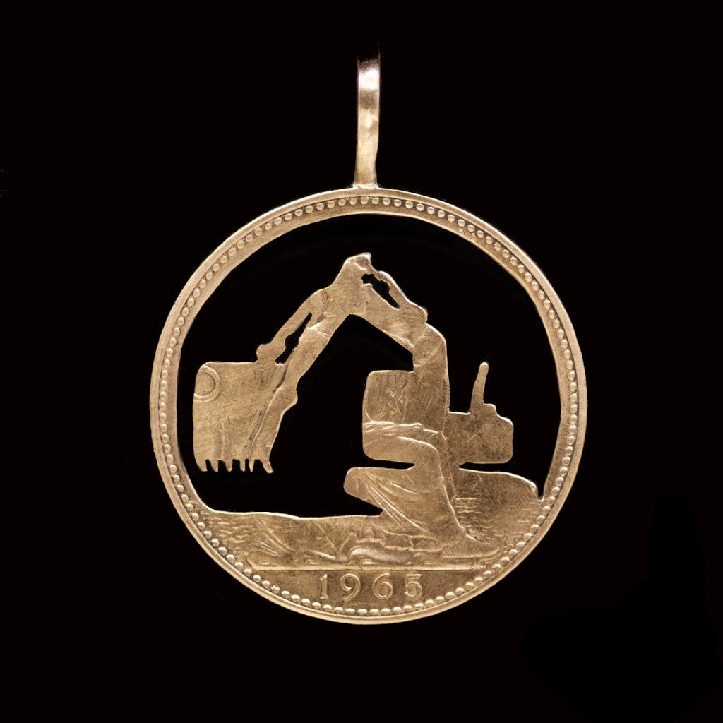 Excavator Cut Coin Pendant