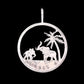 Elephants in Paradise Cut Coin Pendant