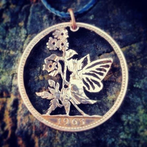 Fairy in the Daffodils - Coin Pendant