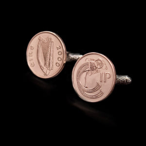 Irish Bird 1 Pence Coin Cufflinks