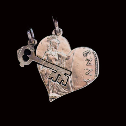 Key to My Heart Cut Coin Pendant