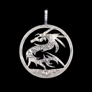 Martial Art Dragon Cut Coin Pendant