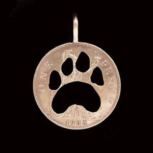 Paw Print Cut Coin Pendant