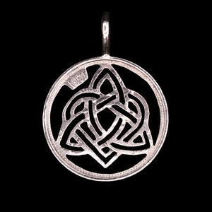 Celtic Sister Symbol Cut Coin Pendant