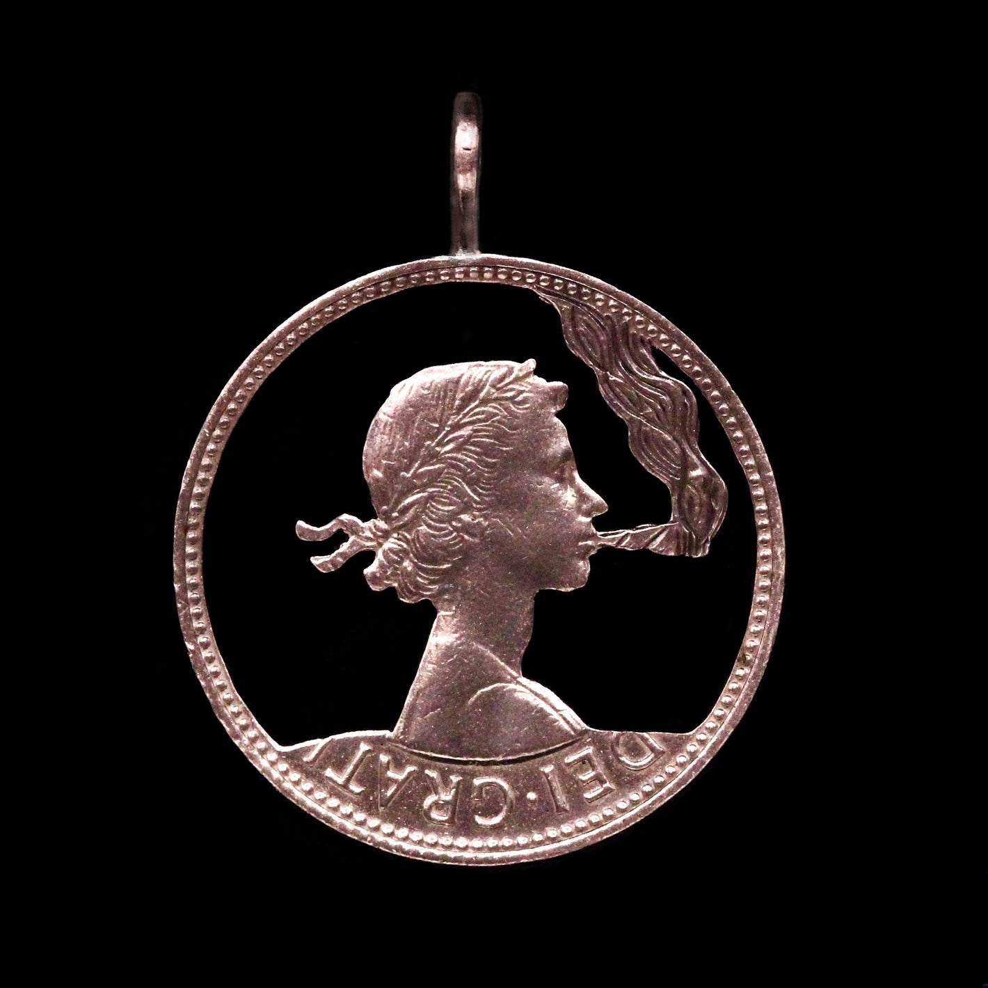 Smoking Queen Cut Coin Pendant