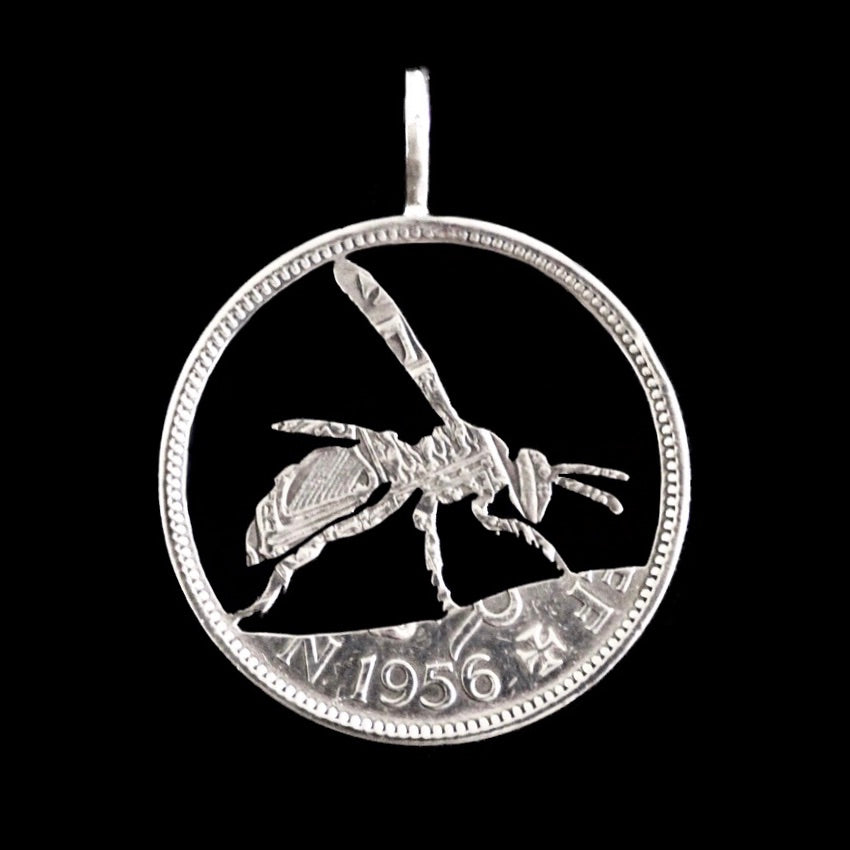 Wasp Cut Coin Pendant