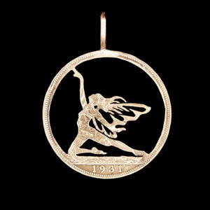 Worshiping Fairy Cut Coin Pendant